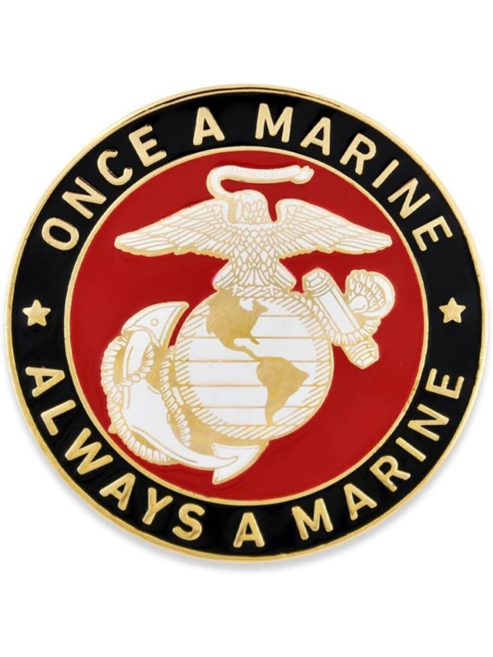 Gold Color Plated U.S. Marine Corps Lapel Pin - Enamel Military Accessory